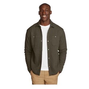 Men's Olive Green Shearling Lind Therman Shacket